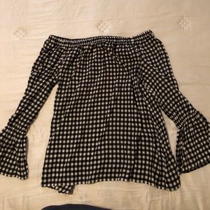 Sanctuary off shoulder gingham top